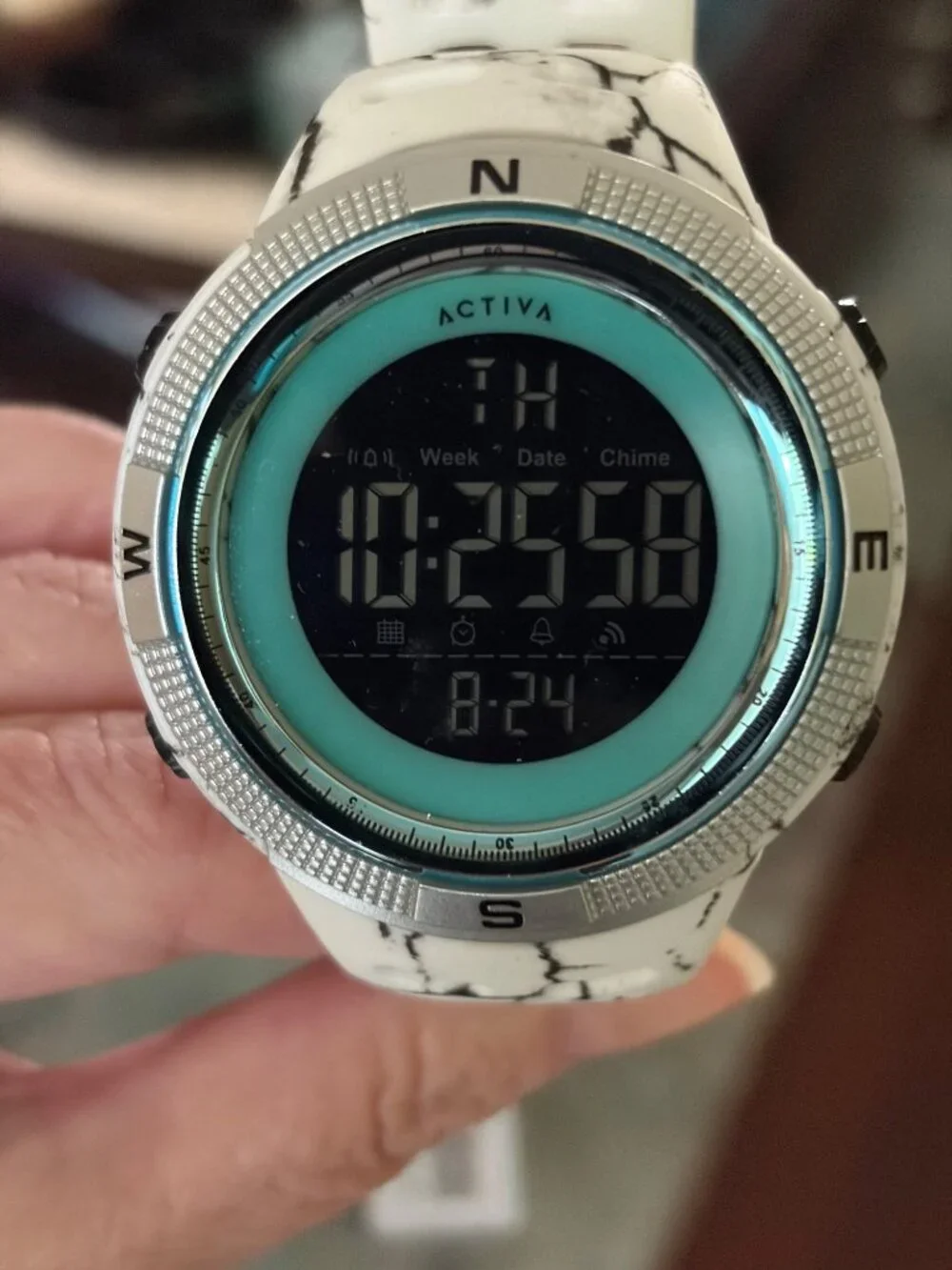 NIB Men's Activa Summit X Invicta 50mm Digital Watch White Camouflage